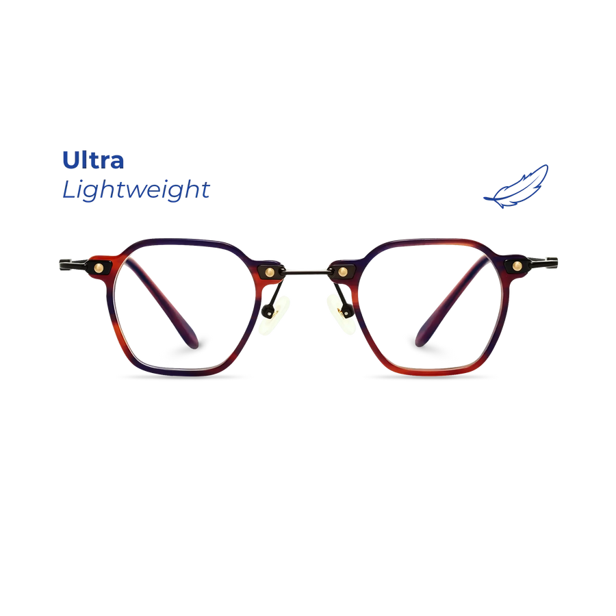 Foster Blue Havana Geometric Eyeglasses | EYDOLOGY