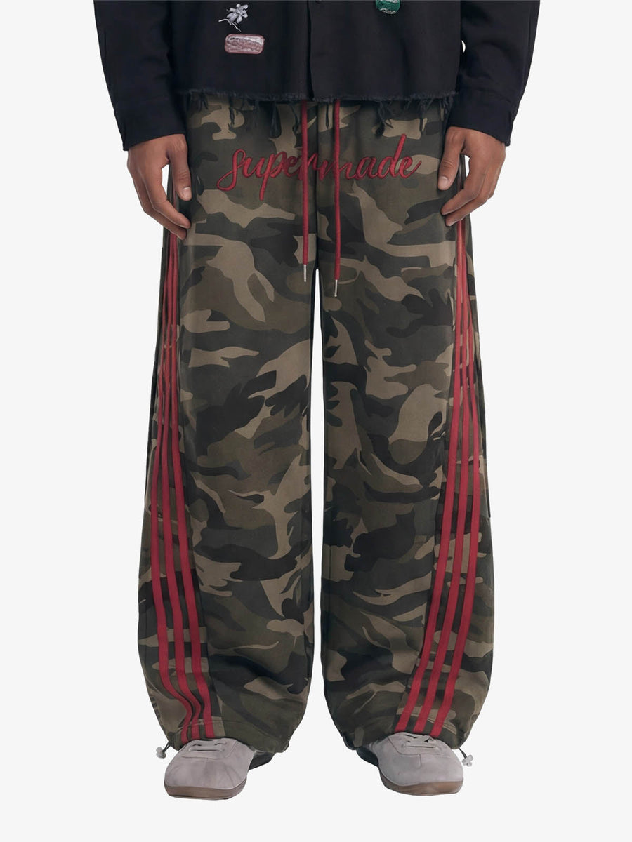 Retro Patchwork Embroidered Camouflage Barrel Pants - 2520 - Classic Camouflage / S