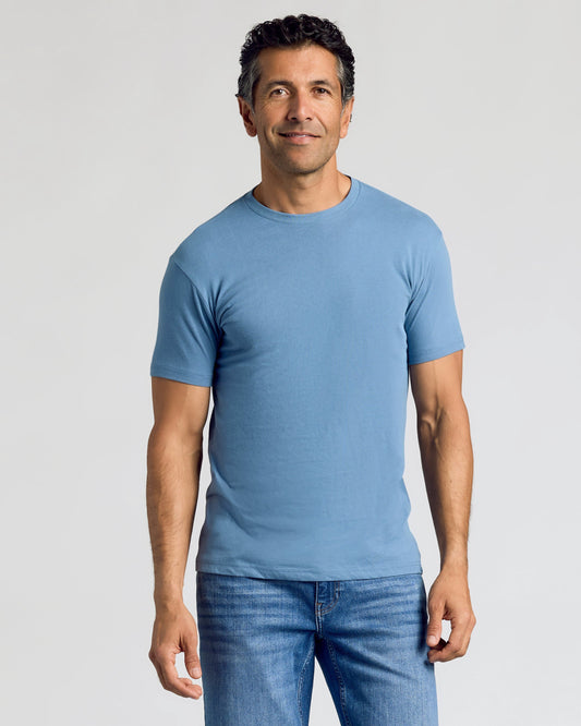 True Classic Indigo Blue Classic Crew Neck T-Shirt | Cotton Blend | Athletic Cut | Small