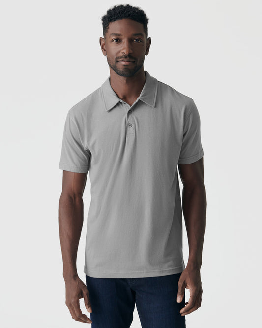 True Classic Glacier Gray Classic Polo Shirt | Cotton Blend | Athletic Cut | 2XL