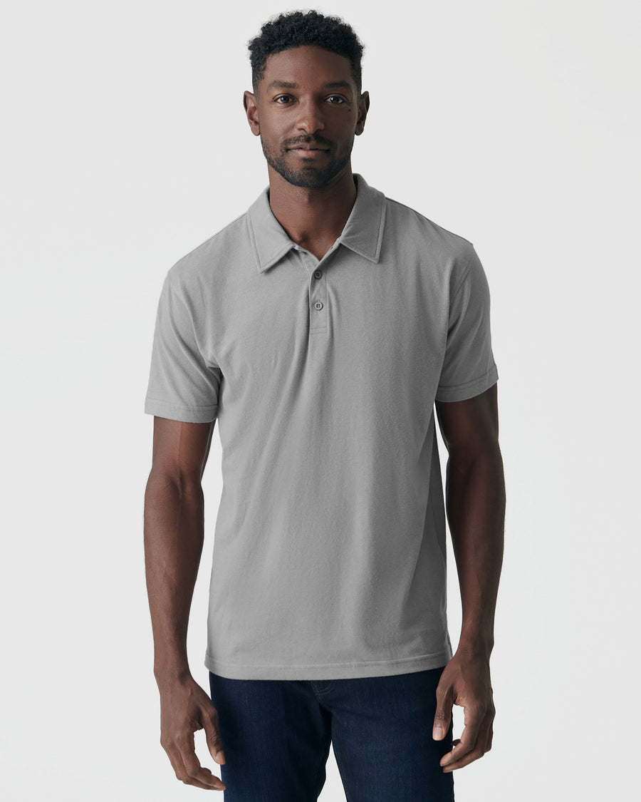 True Classic Glacier Gray Classic Polo Shirt | Cotton Blend | Athletic Cut | 2XL