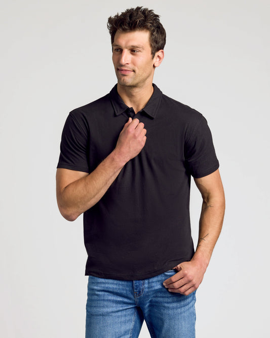 True Classic Black Classic Polo Shirt | Cotton Blend | Athletic Cut | Small