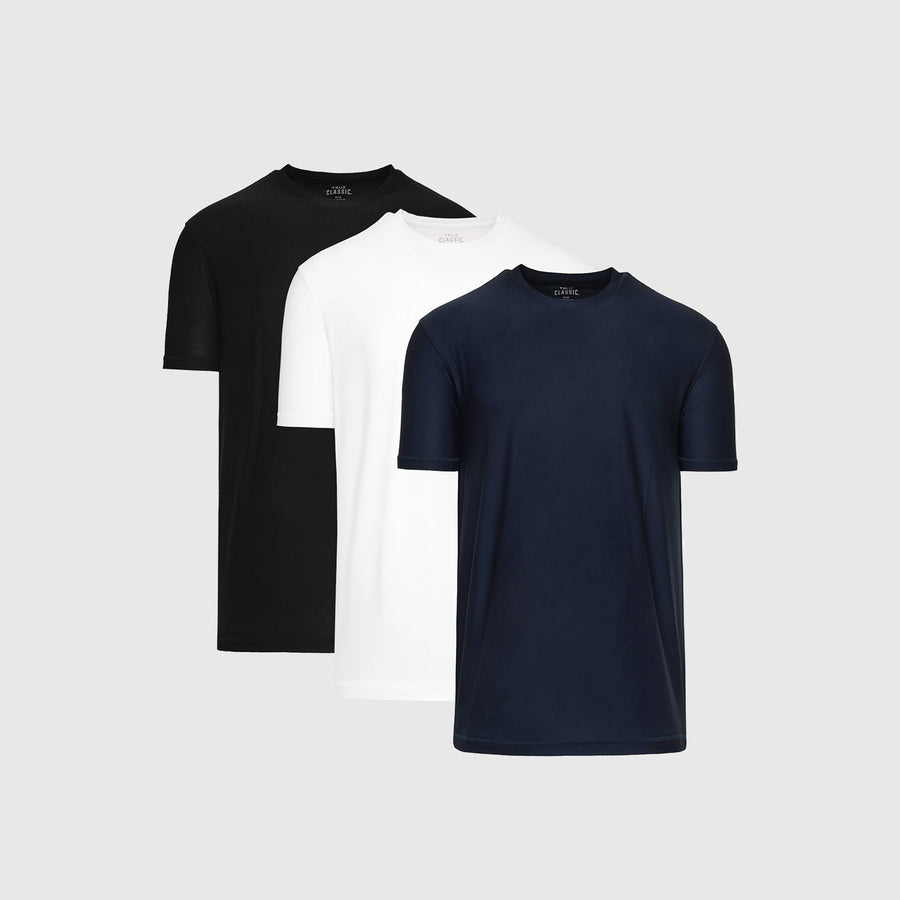 True Classic The Standard Active Crew Neck T-Shirt 3-Pack | Cotton Blend | Athletic Cut | Small