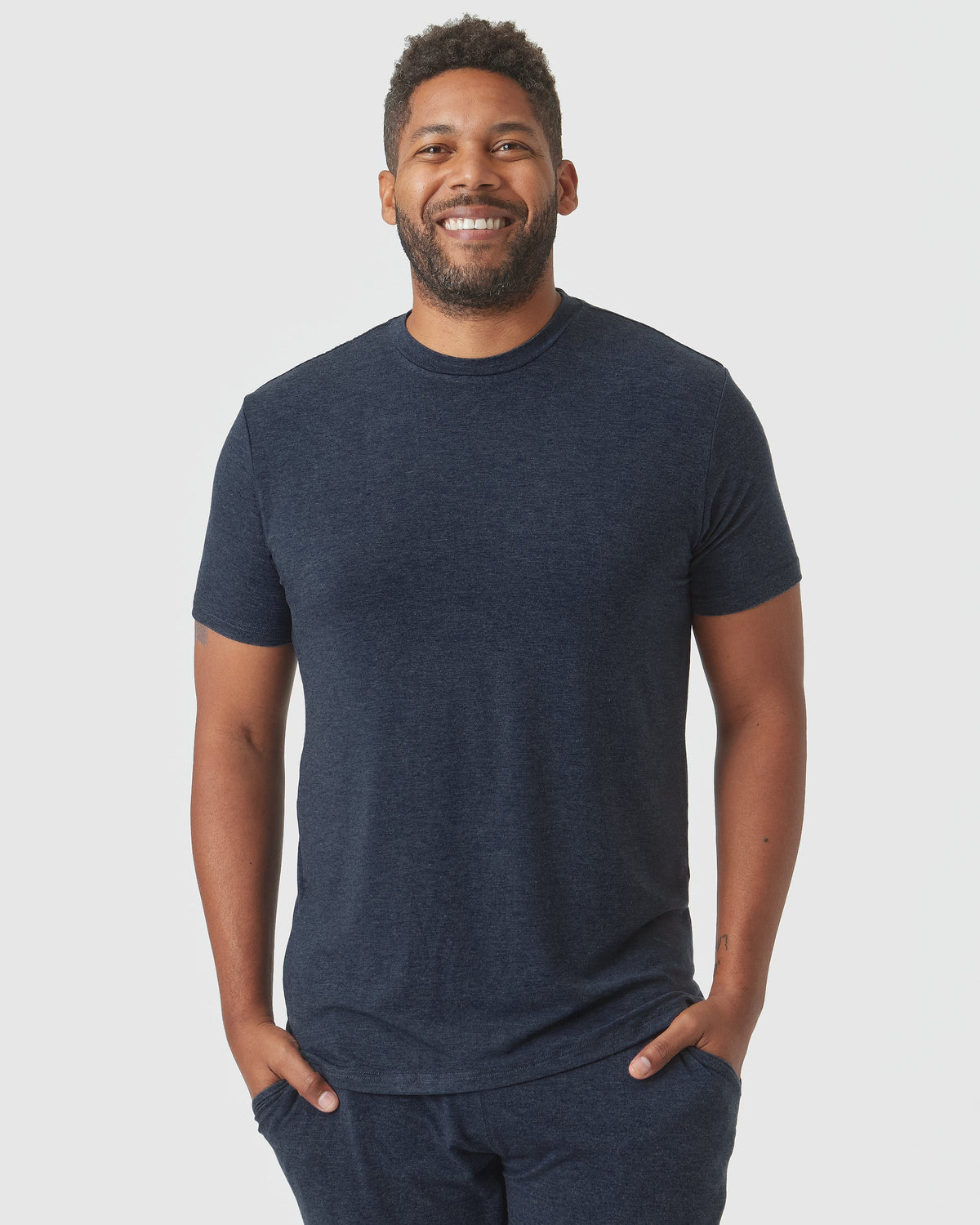 True Classic Heather Navy Blue Short Sleeve Loungewear T-Shirt | Small