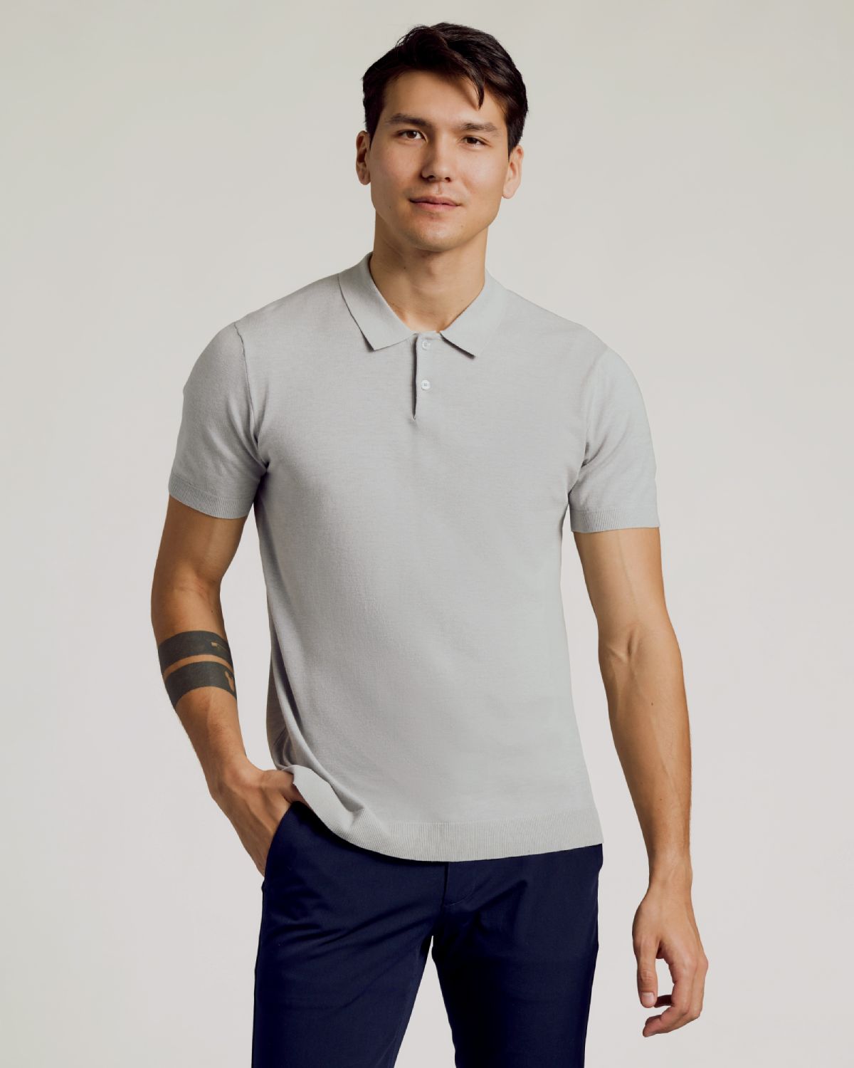True Classic Heather Gray Dressy Polo Shirt | 4XL