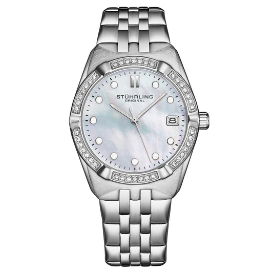 Stührling Seraphina 4062 Women's Quartz Watch 36mm - Mother-of-pearl Dial/ Two-Tone Bracelet