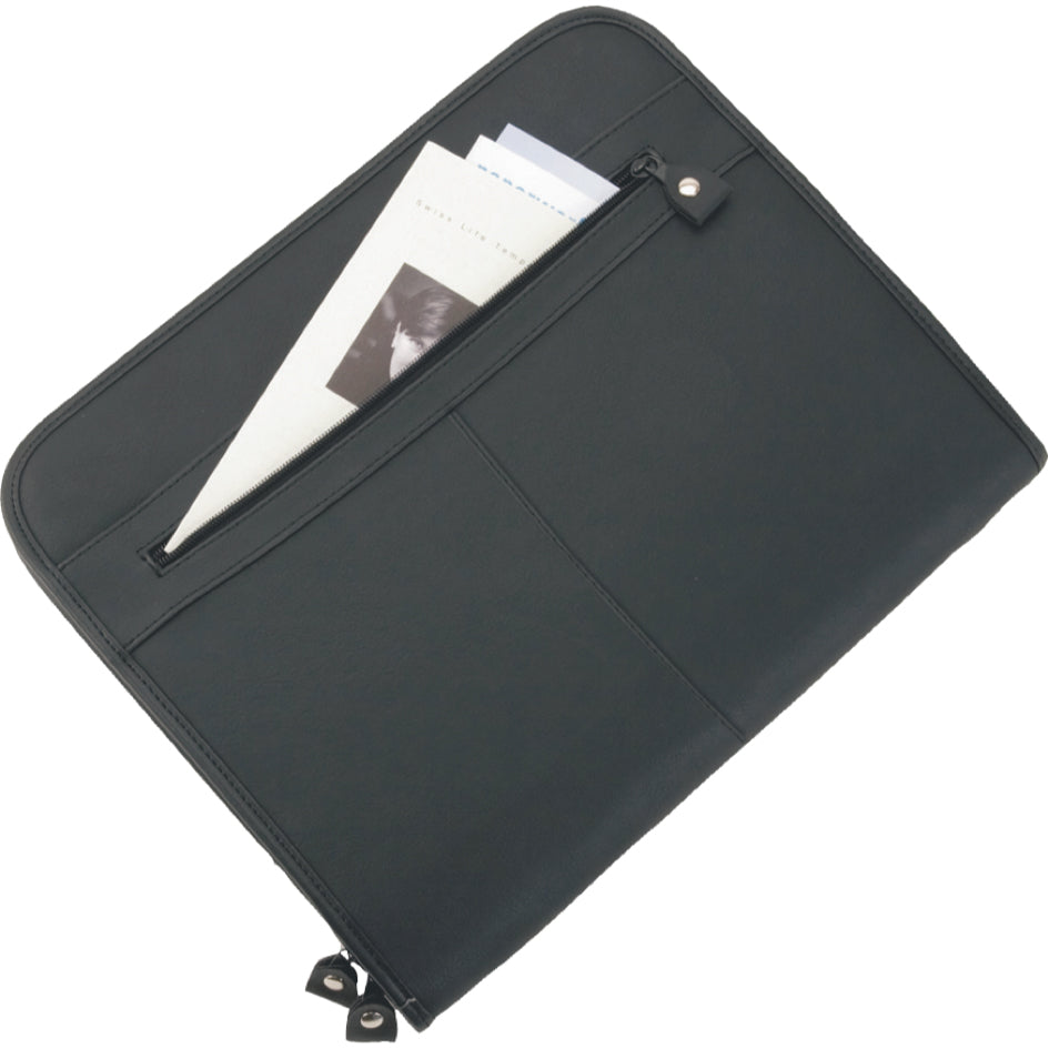 Alassio Schreibmappe , MILANO, , A4, Leder, schwarz