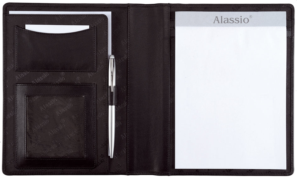 Alassio Schreibmappe , BORMIO, , A5, Nappa-Leder, schwarz