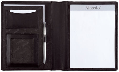 Alassio Schreibmappe , BORMIO, , A5, Nappa-Leder, schwarz