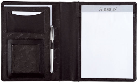 Alassio Schreibmappe , BORMIO, , A5, Nappa-Leder, schwarz