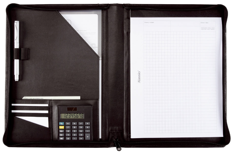 Alassio Schreibmappe , CATANA, , A4, Lederimitat, schwarz