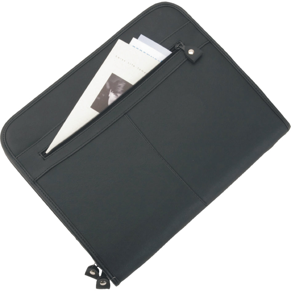 Alassio Schreibmappe , MILANO, , A4, Lederimitat, schwarz