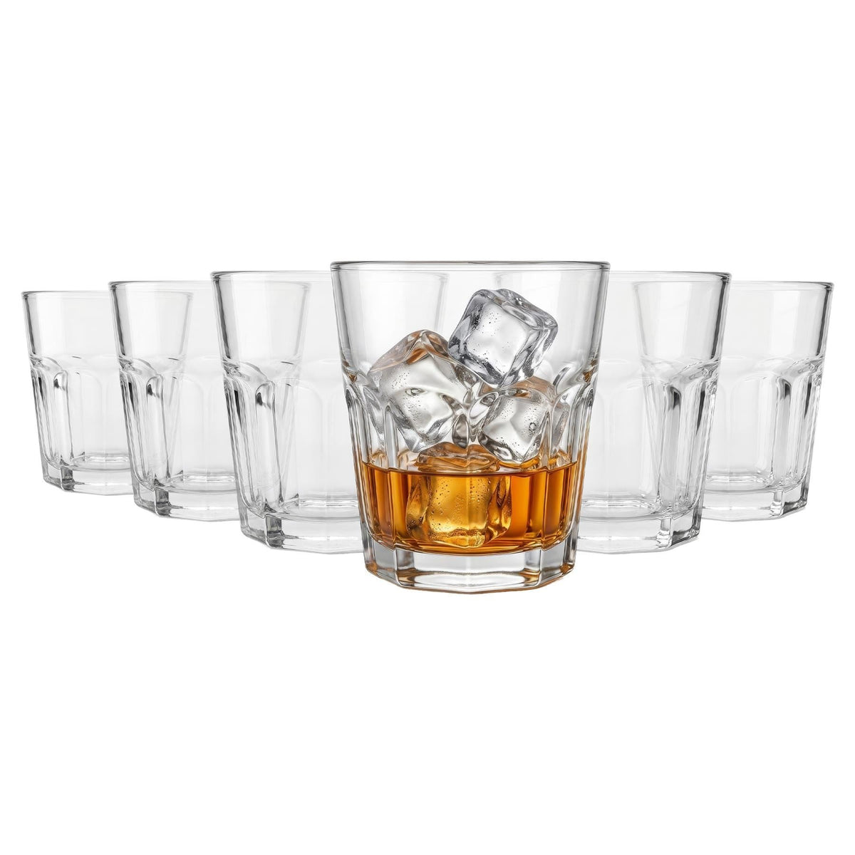 285ml Panelled Glass Tumblers - Pack of Six