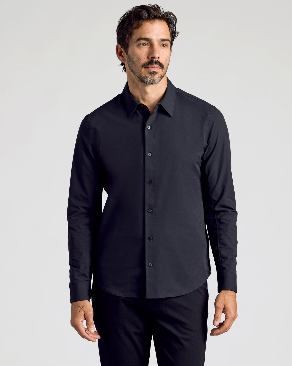 True Classic Black Commuter Long Sleeve Shirt | Small