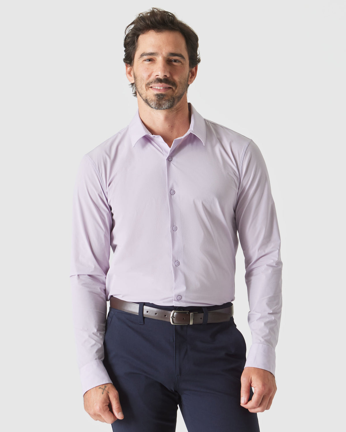 True Classic Multi Orchid Lightweight Dress Shirt | Small