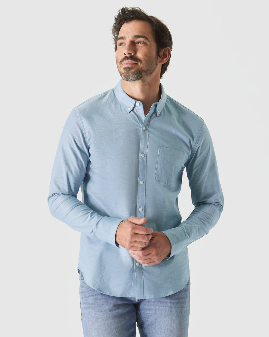 True Classic Multi Harbor Stretch Oxford Long Sleeve Shirt | Small