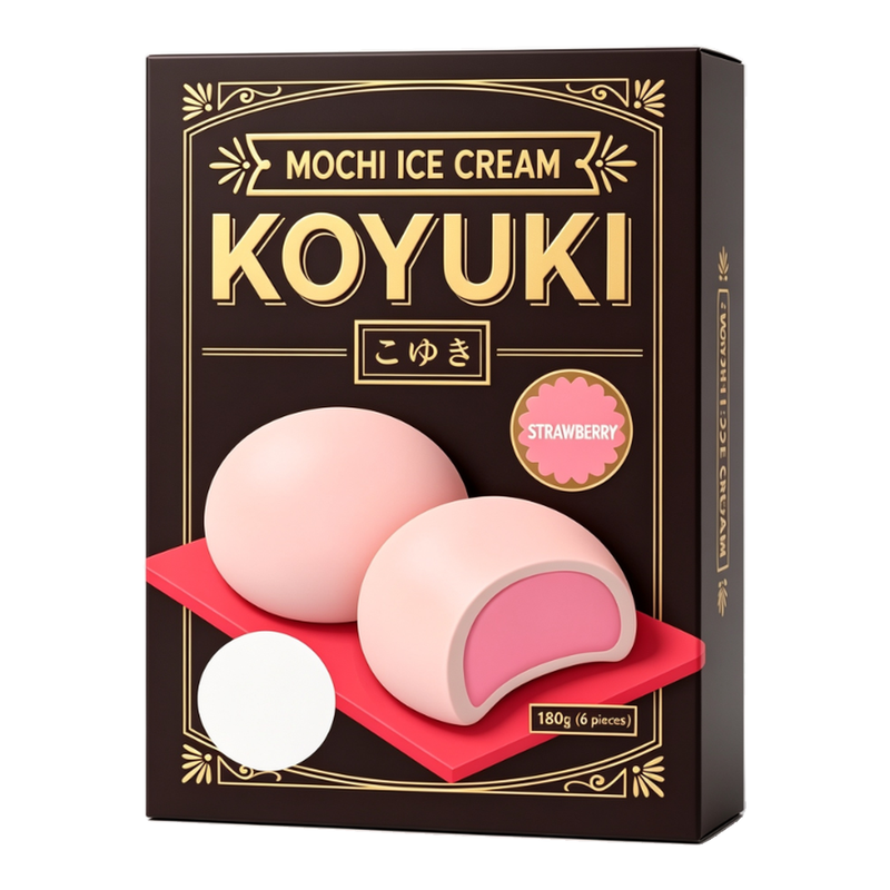 KOYUKI Japanese Mochi Ice Cream Strawberry Flavor 180g (30g*6)