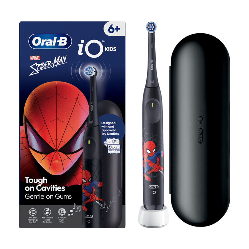 Oral-B iO2 Junior Spiderman Edition Electric Toothbrush for Kids - Interactive Rechargeable Power Toothbrush