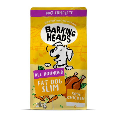 Barking Heads Dog Food – All Hounder Fat Dog Slim Chicken 2kg, Healthy Low-Fat Nutrition for Adult Dogs