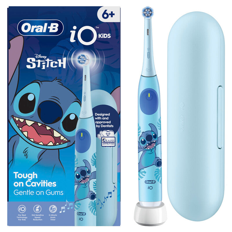 Oral-B iO2 Junior Stitch Edition Electric Toothbrush for Kids, Limited Disney Design, with Interactive Timer