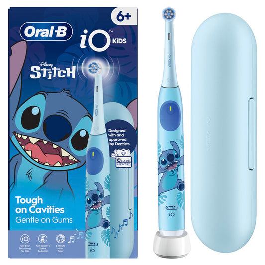Oral-B iO2 Junior Stitch Edition Electric Toothbrush for Kids, Limited Disney Design, with Interactive Timer