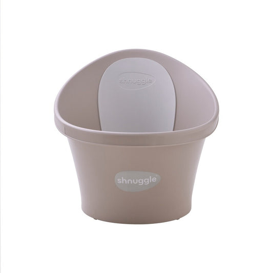 Shnuggle Baby Bath Tub Seat Taupe – Ergonomic Infant Bathtub with Drain Plug, Lightweight & Comfortable Design