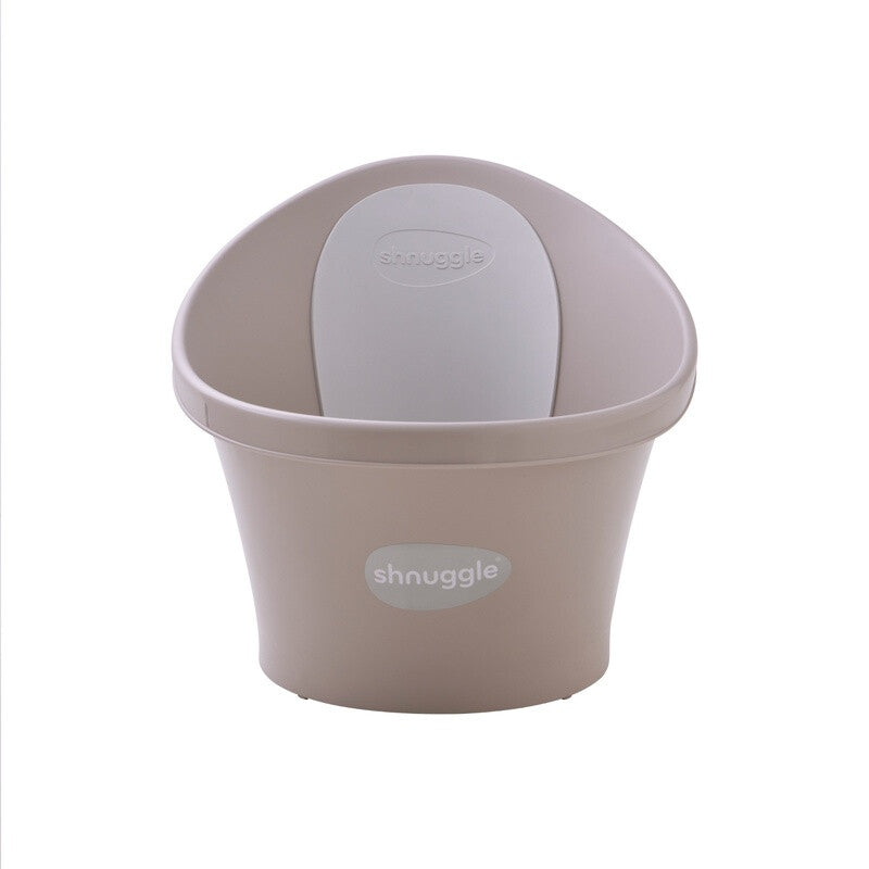 Shnuggle Baby Bath Tub Seat Taupe – Ergonomic Infant Bathtub with Drain Plug, Lightweight & Comfortable Design