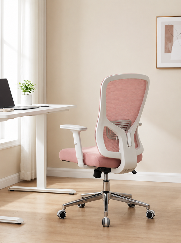 SIHOO M18 Ergonomic Office Chair with Adjustable Headrest & Lumbar Support, High Back Executive Swivel Chair for Home Office in Morandi Pink