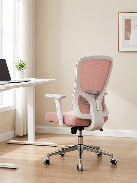 SIHOO M18 Ergonomic Office Chair with Adjustable Headrest & Lumbar Support, High Back Executive Swivel Chair for Home Office in Morandi Pink