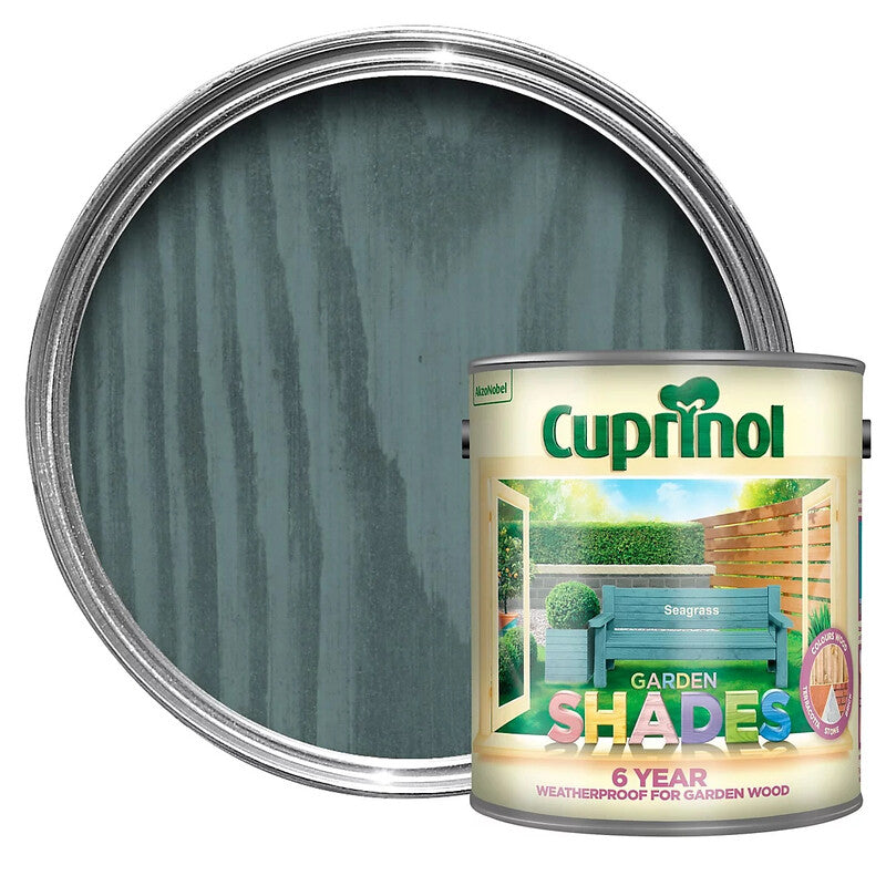 Cuprinol Exterior Paint: Garden Shades Matt Wood Treatment in Seagrass - 2.5 Litre for Outdoor Projects