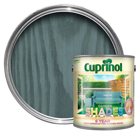 Cuprinol Exterior Paint: Garden Shades Matt Wood Treatment in Seagrass - 2.5 Litre for Outdoor Projects