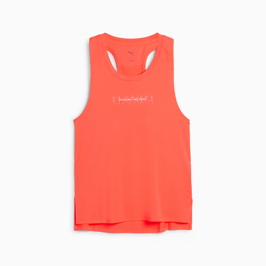 PUMA Women's Run Graphic Mesh Singlet in Glowing Red | Lightweight Athletic Tank Top for Running & Workouts | Size M