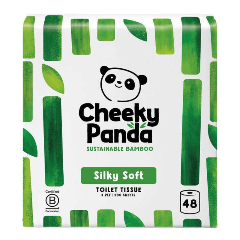The Cheeky Panda Toilet Tissue | 48 Rolls of Ultra-Soft, 3-Ply Bamboo Toilet Paper for Sustainable Bathroom Comfort
