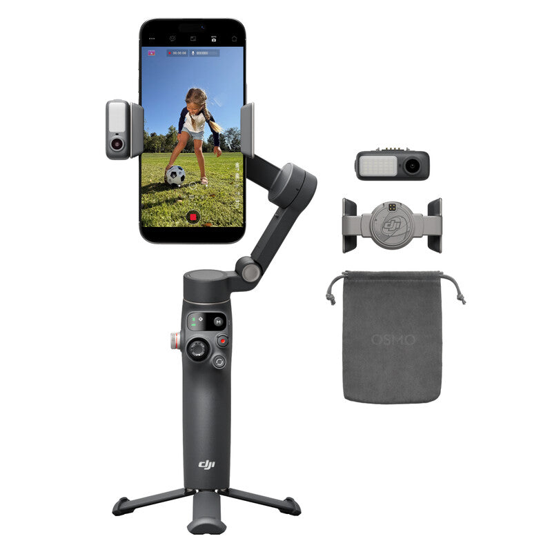 DJI Osmo Mobile 8 Gimbal Stabilizer for Smartphones with Native Tracking, 360° Pan, Built-in Tripod & 10h Battery