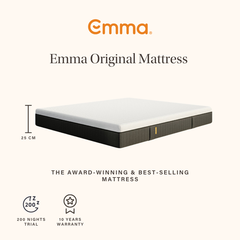 Emma Mattress Original Medium Firm Single - Supportive Comfort Layer & Breathable Foam for a Restful Night's Sleep Bedroom Furniture