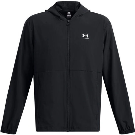 Under Armour Men's Windbreaker - Black Vibe Woven Lightweight Athletic Jacket for Running & Training