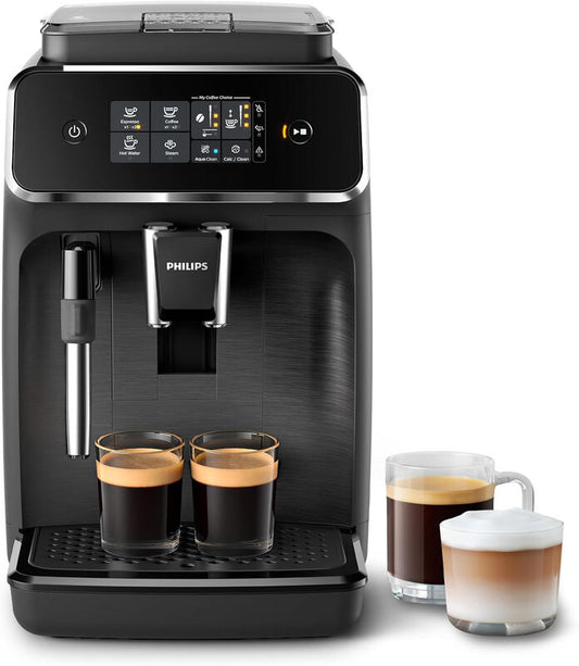 Philips Fully Automatic Bean To Cup Coffee Machine with Milk Frother, Ceramic Grinder for Customisable Espresso and Coffee Drinks, Black