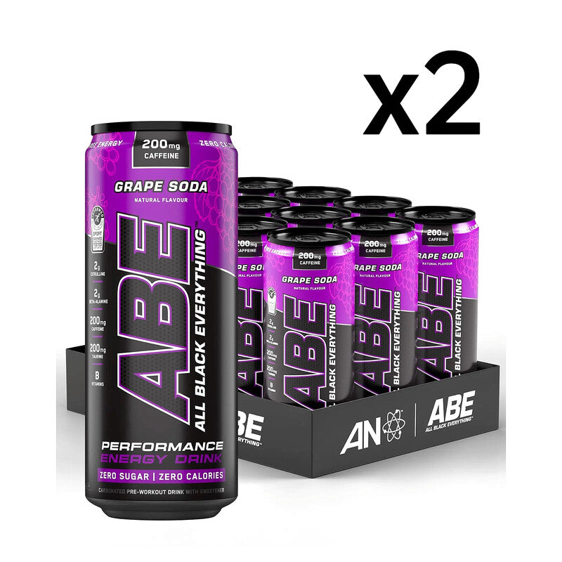 Applied Nutrition ABE Energy Drink American Grape Flavour - 12 x 330ml (2 Packs)