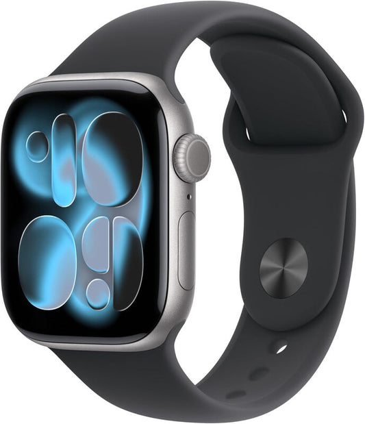 Apple Watch Series 11 GPS 46mm Smartwatch - Space Grey Aluminium Case with Black Sport Band, S/M Size