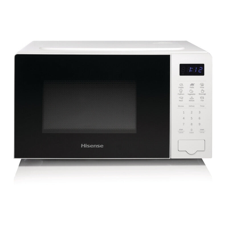 Hisense Digital Solo Microwave Oven, 700W 20L White - Auto Defrost, 9 Cook Menus, Countertop Appliance