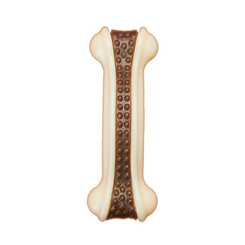 Blinkit Dog Chew Toy， Tough Cowhide and Nylon Bite-Resistant Toy for Aggressive Chewers， Dental Cleaning Toy