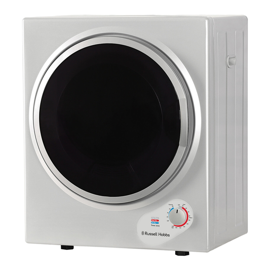 Russell Hobbs Compact Vented Tumble Dryer 2.5kg - Silver, Space Saving Home Laundry Appliance for Efficient Drying