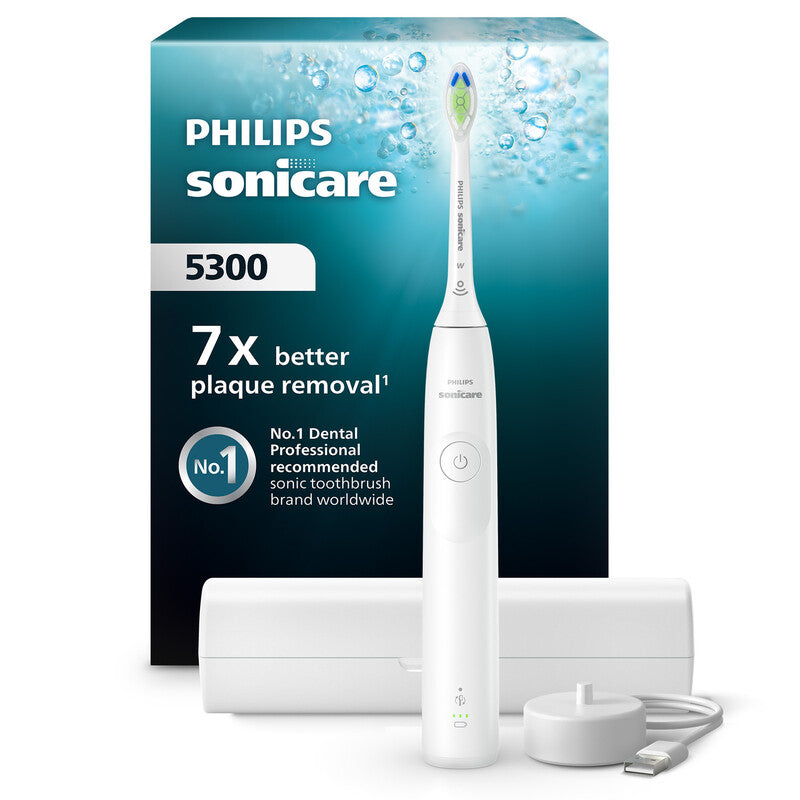 Philips Sonicare HX7108/02 Electric Toothbrush: Travel Case, Pressure Sensor, 2 Intensities for 7x Plaque Removal & Whiter Teeth