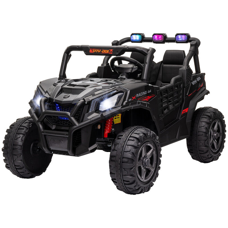 370-342V70BK AIYAPLAY Kids Electric Ride on Car 2-Seater, 24V Truck UTV with Remote Control, Suspension System, LED Lights, Horn, Music, for 3-8 Years