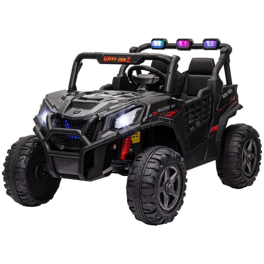 370-342V70BK AIYAPLAY Kids Electric Ride on Car 2-Seater, 24V Truck UTV with Remote Control, Suspension System, LED Lights, Horn, Music, for 3-8 Years
