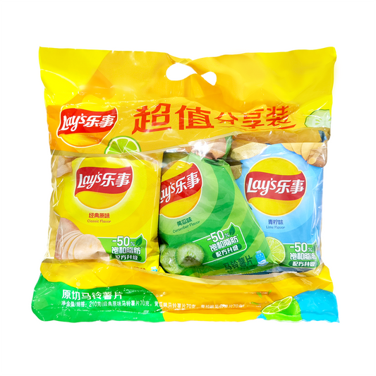 Lay's Potato Chip Combination Pack（original+Cucumber+Lime Flavor) 70g x 3