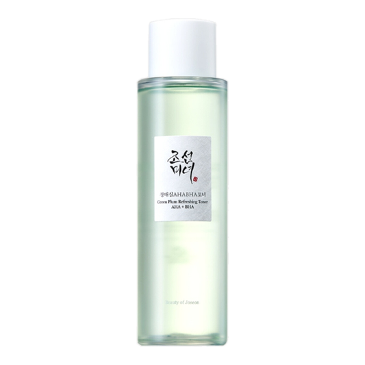 Beauty Of Joseon Green Plum Refreshing Toner: Deeply cleanses & gently exfoliates with AHA + BHA for a clear, balanced complexion. 150ml.
