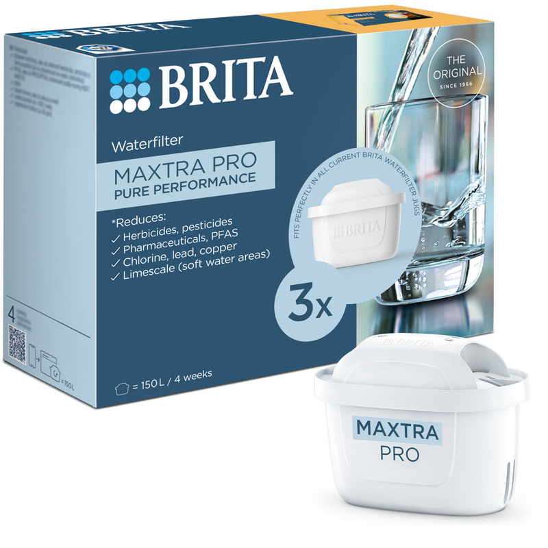 BRITA MAXTRA PRO Water Filter Cartridge 3-Pack | Pure Performance Replacement Cartridges for Water Filtration