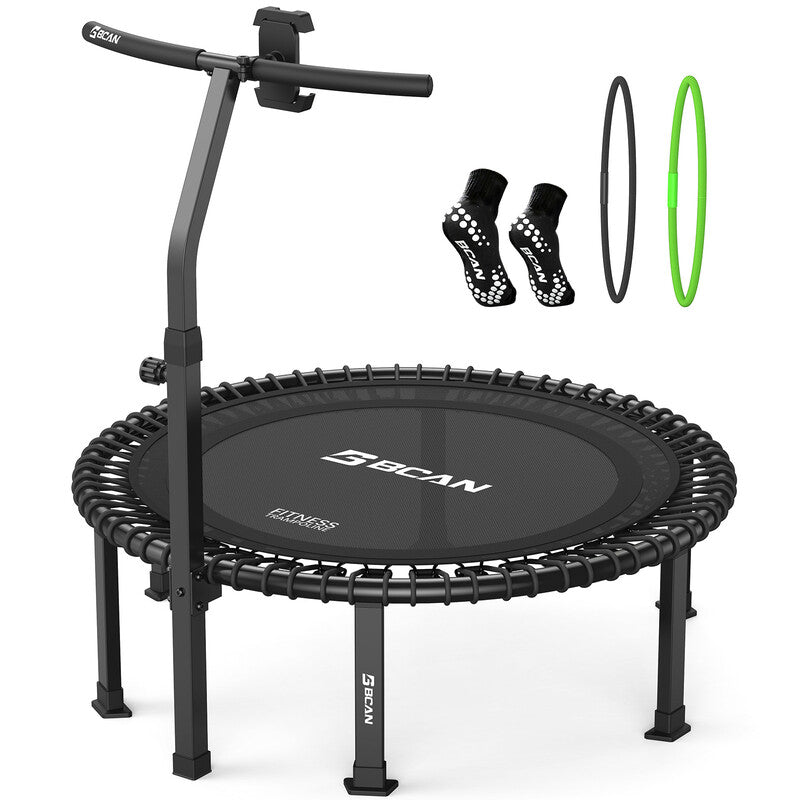 BCAN BT4 Soft Land Pro Adult Bungee Rebounder Trampoline Handle|FED Fitness | 38/40/48 in, 500 lb Capacity, Adjustable Tension Bungees, One-Piece Fram