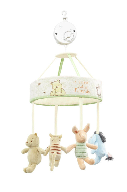 Disney Baby Nursery Bedding Winnie the Pooh Cot Mobile with Charming Characters and Soothing Music for Infant Cribs